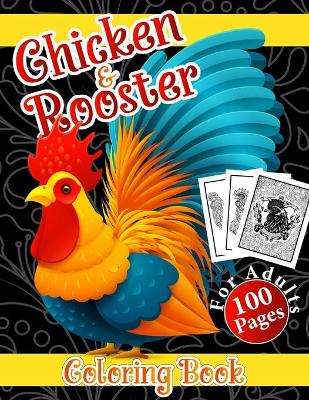 Book cover for Chicken & Rooster Coloring Book for Adults