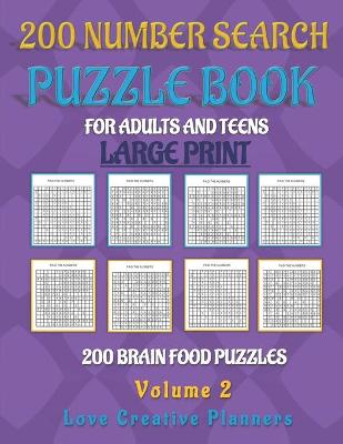 Book cover for 200 NUMBER SEARCH PUZZLE BOOK-Volume 2