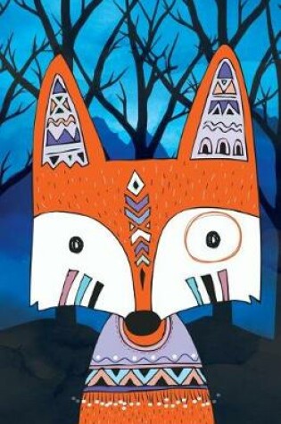Cover of Journal Notebook Tribal Fox In Night Forest