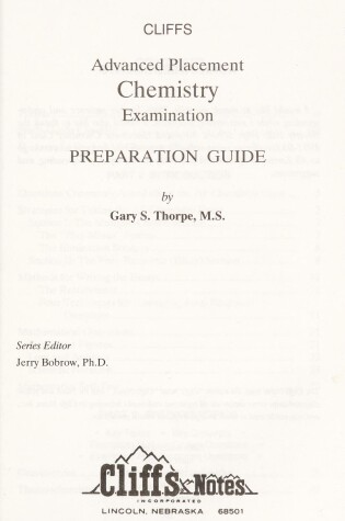 Cover of Cliff's Advanced Placement Chemistry Examination Preparation Guide