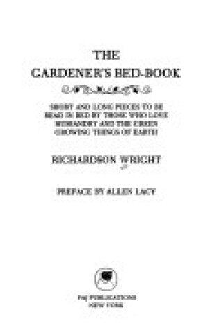 Cover of The Gardener's Bed-Book