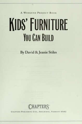 Cover of Kids' Furniture You Can Build (Paper Only)