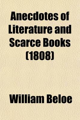 Book cover for Anecdotes of Literature and Scarce Books