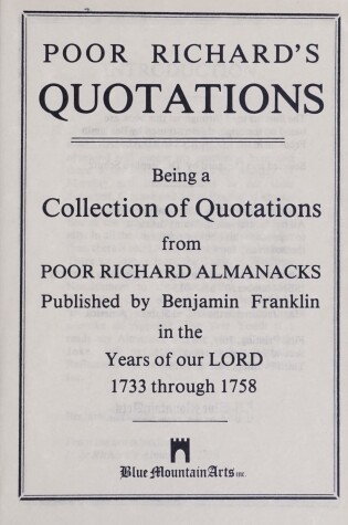 Cover of The Poor Richard's Quotations