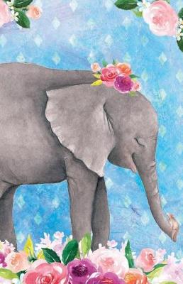 Cover of Journal Notebook For Animal Lovers Baby Elephant In Flowers