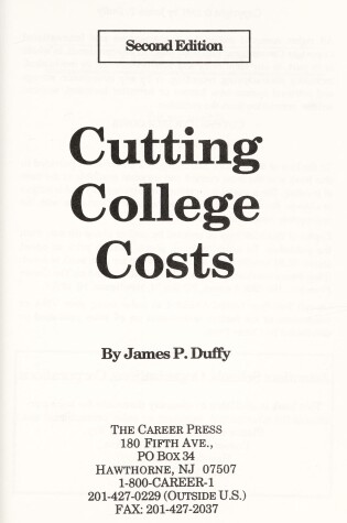 Cover of Cutting College Costs
