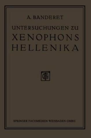 Cover of Untersuchungen Zu Xenophons Hellenika