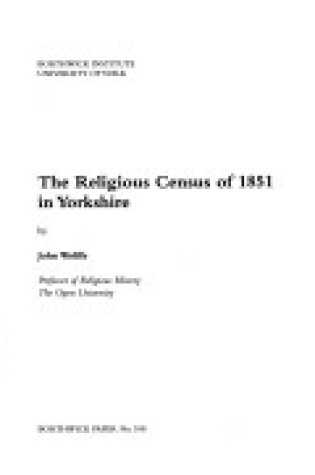 Cover of The Religious Census of 1851 in Yorkshire