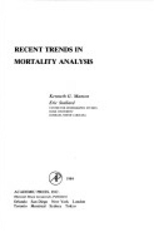 Cover of Recent Trends in Mortality Analysis