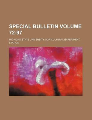 Book cover for Special Bulletin Volume 72-97