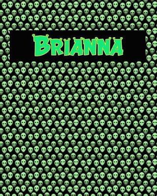 Book cover for 120 Page Handwriting Practice Book with Green Alien Cover Brianna