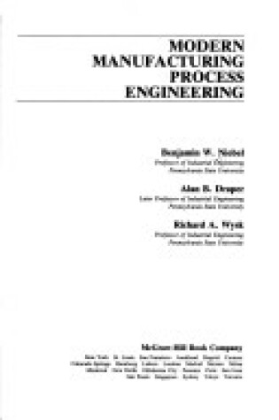 Cover of Modern Manufacturing Process Engineering
