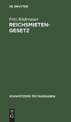 Cover of Reichsmietengesetz