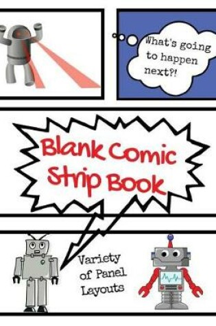 Cover of Blank Comic Strip Book Robots