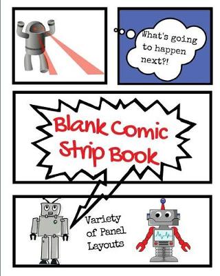 Cover of Blank Comic Strip Book Robots
