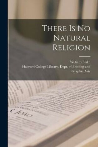 Cover of There is No Natural Religion