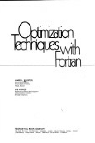 Cover of Optimization Techniques with Fortran