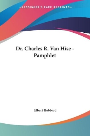 Cover of Dr. Charles R. Van Hise - Pamphlet