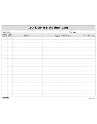 Book cover for 5S: 30 Day Action Log