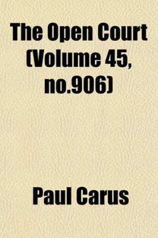 Cover of The Open Court (Volume 45, No.906)