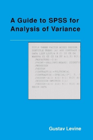 Cover of A Guide to SPSS for Analysis of Variance