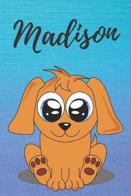 Book cover for Madison dog coloring book / notebook / journal / diary