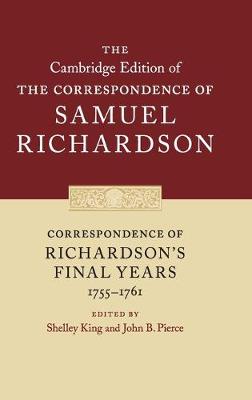 Book cover for Correspondence of Richardson's Final Years (1755–1761)