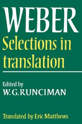 Cover of Max Weber: Selections in Translation