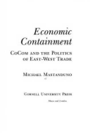 Cover of Economic Containment