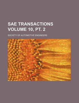 Book cover for Sae Transactions Volume 10, PT. 2