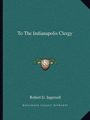 Book cover for To the Indianapolis Clergy