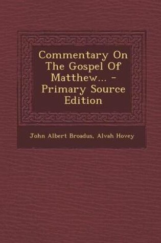 Cover of Commentary on the Gospel of Matthew...