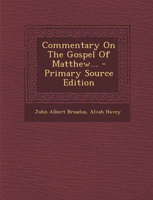 Book cover for Commentary on the Gospel of Matthew...