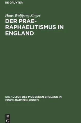 Cover of Der Prae-Raphaelitismus in England