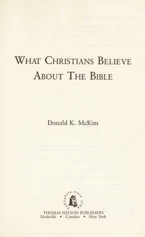 Book cover for What Christians Believe about the Bible