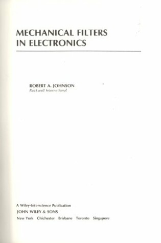 Cover of Mechanical Filters in Electronics