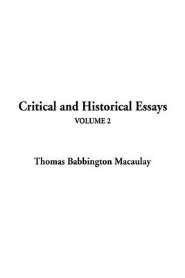 Book cover for Critical and Historical Essays, V2