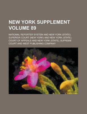 Book cover for New York Supplement Volume 89