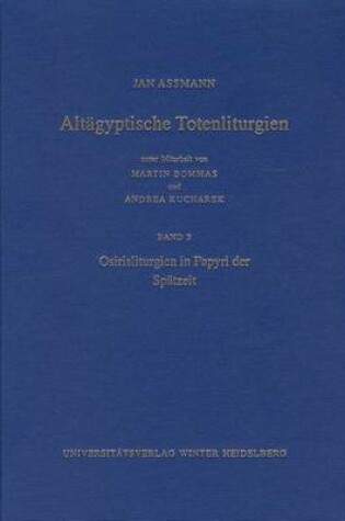 Cover of Altagyptische Totenliturgien, Bd. 3