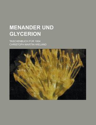 Book cover for Menander Und Glycerion; Taschenbuch Fur 1804