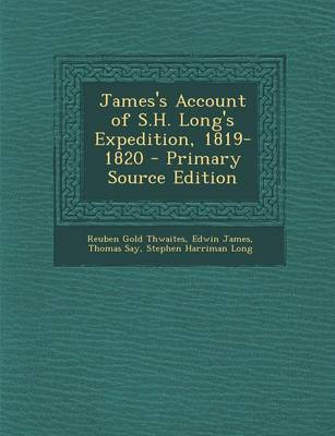 Book cover for James's Account of S.H. Long's Expedition, 1819-1820