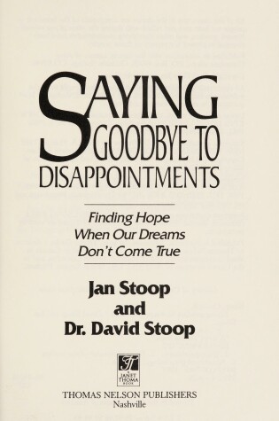 Cover of Saying Goodbye to Disappointments