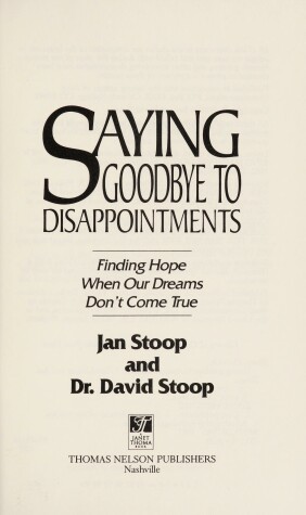 Book cover for Saying Goodbye to Disappointments