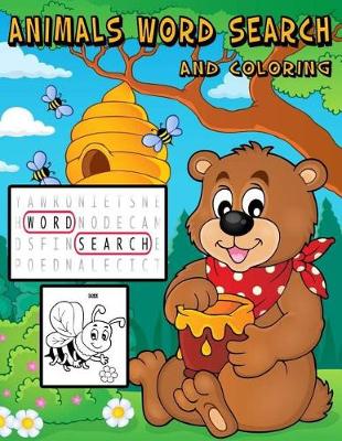 Book cover for Animals Word Search And Coloring