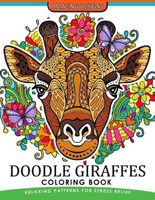Book cover for Doodle Giraffes coloring book