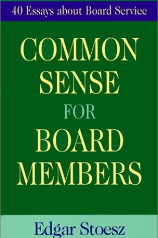 Cover of Common Sense for Board Members