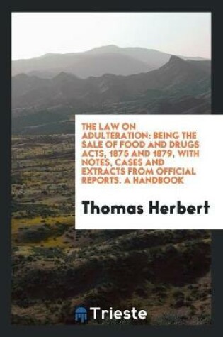 Cover of The Law on Adulteration