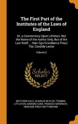 Book cover for The First Part of the Institutes of the Laws of England