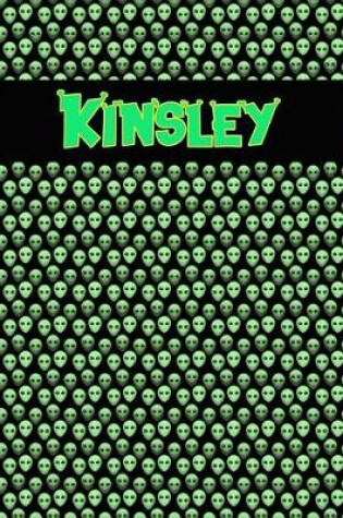 Cover of 120 Page Handwriting Practice Book with Green Alien Cover Kinsley