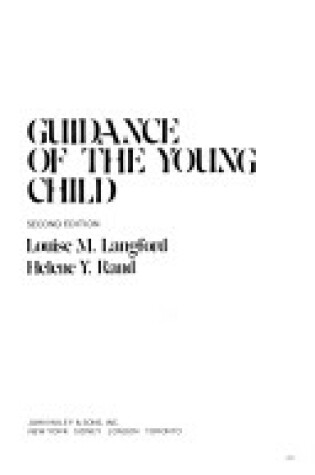 Cover of Guidance of the Young Child